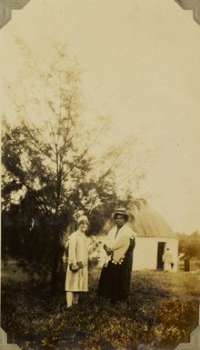 Unidentified Tongan lady with Ethel Vickery, 1928