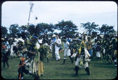 Sing-sing on Boxing Day at the Old Football Oval, Lae, between 1955 and 1960, [15] Tom Meigan