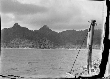 [View of mountains from ship]