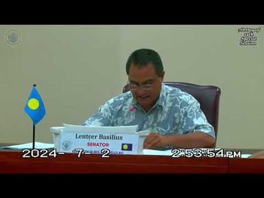 Palau National Congress | 11th OEK, The Senate 7th Day of 14th Special Session