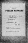 Patrol Reports. Southern Highlands District, Nipa, 1960 - 1961