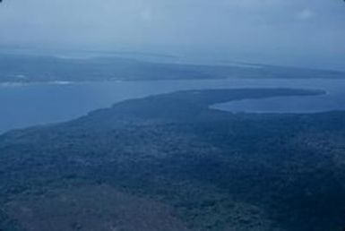 [Aerial view of a Vanuatu coastline]