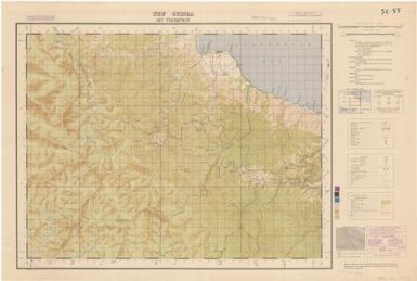 Mt Thompson / survey & compilation, 3 Fd. Svy. Coy.(AIF), Aust. Svy. Corps., with aid of air photos Jan. 44 ; drawing 3 Fd. Svy. Coy.(AIF) & L.H.Q. Cartographic Coy., Aust. Svy. Corps., Dec. 44 ; reproduction, L.H.Q. Cartographic Coy., Aust. Svy. Corps., Jun. 45