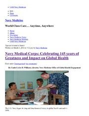 Navy Medical Corps: Celebrating 145 Years Of Greatness And Impact On Global Health