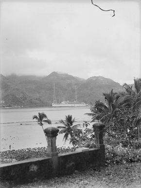 [View of a ship in Pacific waters]