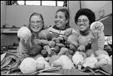 Food preparations for VSA 20th birthday at Waiwhetu Marae, Lower Hutt