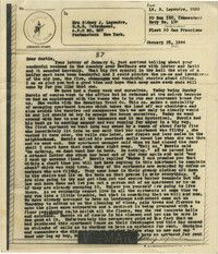 Letter from Sidney Jennings Legendre, January 23, 1944