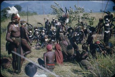 Ceremonial eating over, the two parties mingle : Wahgi Valley, Papua New Guinea, 1955 / Terence and Margaret Spencer