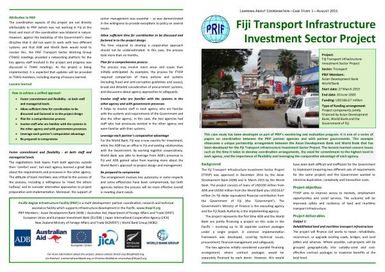 Fiji transport infrastructure investment sector project.