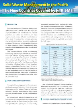 Solid Waste Management in the Pacific-The Nine Countries Covered by J-PRISM II