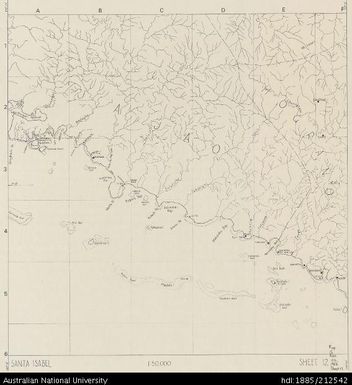 Solomon Islands, Sketch Map of Santa Isabel, Sheet 12, 1968, 1:50 000