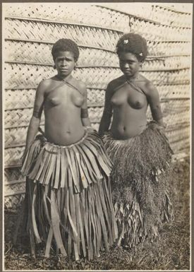 Girls from Mukawa [wearing long grass skirts] Frank Hurley