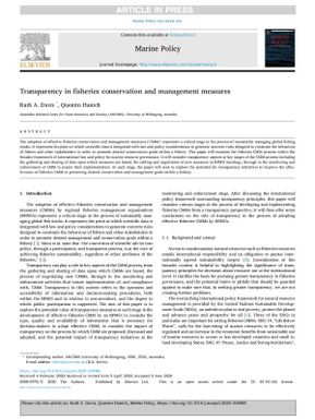 Transparency in fisheries conservation and management measures