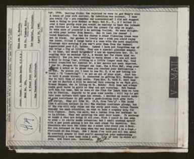 [V-mail from Ada R. Martin to Xavier Martin Smith - April 16, 1943]