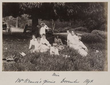 Group of people at a picnic, Samoa