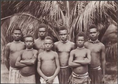 Seven boys from Loh, Torres Islands, 1906 / J.W. Beattie