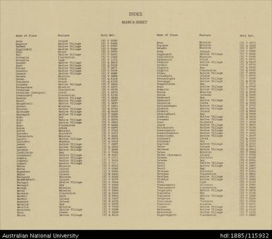 Papua New Guinea, New Ireland, Mabua (Index), 4 Mile Strategic series, 1943