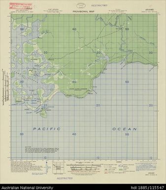 Papua New Guinea, New Britain, Arawe, Provisional map, Sheet B55/12, 1943, 1:63 360