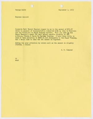 [Letter from I. H. Kempner to George L. Andre, September 3, 1953]