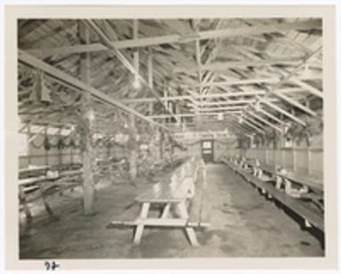 [Mess hall adorned with Christmas decorations, Saipan]