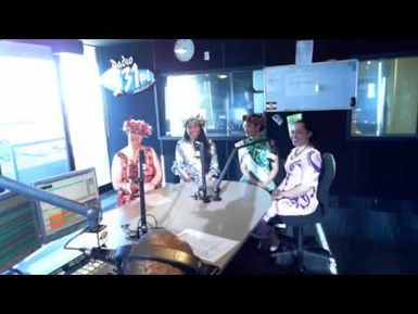 Miss Cook Islands News Zealand in studio on Pacific Breakfast