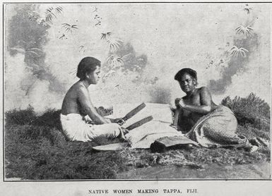 Native women making Tapa, Fiji