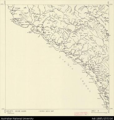 Solomon Islands, Malaita, 'Are'are Lagoon, Series: Sketch, Sheet 9, 1967, 1:50 000