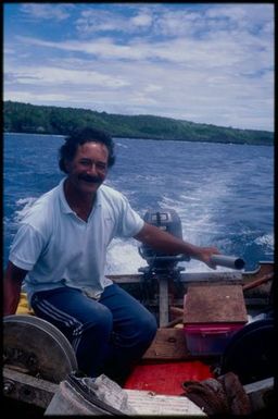 Man in a boat, Niue