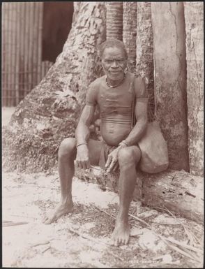 A man of Kombe, Florida, Solomon Islands, 1906 / J.W. Beattie