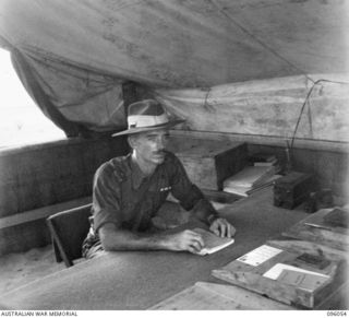 WIRUI BEACH, WEWAK AREA, NEW GUINEA. 1945-09-05. LIEUTENANT COLONEL G.S. COX, COMMANDING OFFICER 2/11 INFANTRY BATTALION