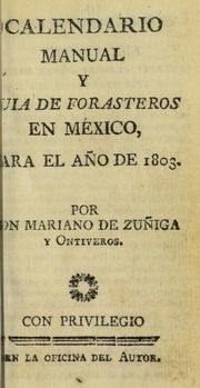 Calendario manual y guia de forasteros de México, para el año de 1803