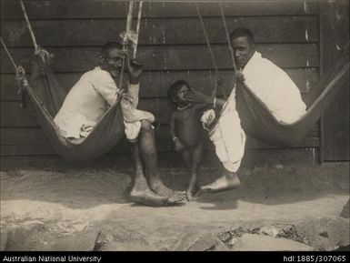 Indian life in Fiji, resting in hammocks