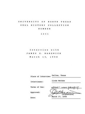 Oral History Interview with James C. Hardwick, March 17, 1998