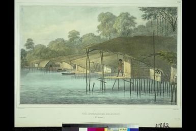 Vue interieure de Dorey, Nelle Guinee / de Sainson pinx.; A. Noel lith