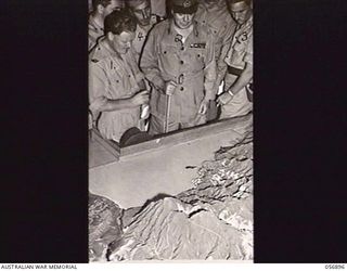 PORT MORESBY, NEW GUINEA, 1943-09-13. GENERAL SIR THOMAS BLAMEY GBE KCB CMG DSO ED (2), COMMANDER-IN-CHIEF, ALLIED LAND FORCES, SOUTH WEST PACIFIC AREA, GIVING A PRESS CONFERENCE AT HEADQUARTERS, ..