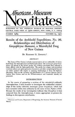 Results of the Archbold Expeditions