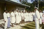 Local Government Councillors presenting addresses to Governor General, on East Coast Road, New Ireland, Jun 1964