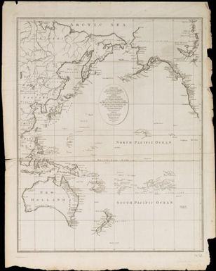 A new and accurate chart of the discoveries of Capn. Cook and other later circumnavigators, exhibiting Norfolk Island and Port Jackson ... whole coast of New South Wales : also the new discoveries on the coast of North America, shewing Nootka Sound ... Pelew / engrav'd by J. Lodge Junr