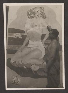 [Man with Pin-Up Painting, #4]