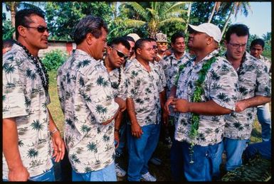 Group of men wearing matching shirts,Tonga