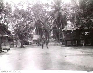 TERAPO, NEW GUINEA. 1943-09-16. VIEW OF TERAPO VILLAGE, FROM THE WHARF SHOWING THE OFFICERS MESS ON THE RIGHT