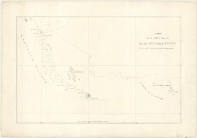 Carte de la partie sud-est de la Nouvelle Guinee / reconnue par le Contre Amiral Bruny Dentrecasteaux