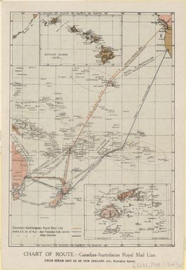 Chart of route : Canadian-Australasian Royal Mail Line / Union Steam Ship Co. of New Zealand, Ltd., managing agents
