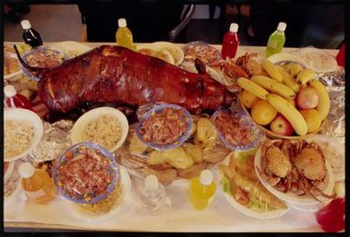 Suckling pig and other food for the Septima feast