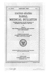 United States Naval Medical Bulletin Vol. 31, Nos. 1-4, 1933