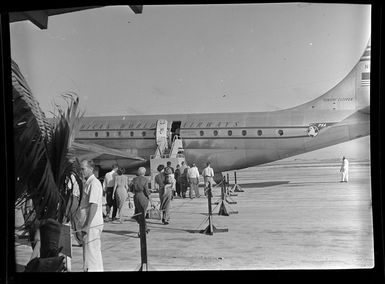 Pan American World Airways, embarking passengers, Canton Island, Republic of Kiribati