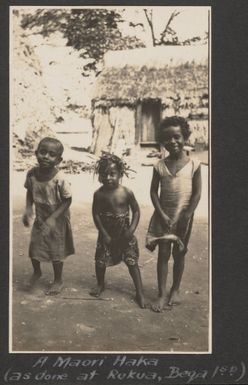 Fijian children performing a haka, May 1929