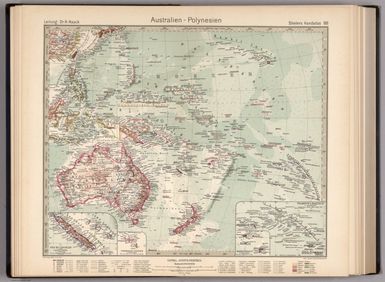 88. Australien - Polynesien. Australia - Polynesia. (insets) (New Caledonia. Tonga. French Polynesia.)