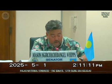 Palau National Congress | 12th OEK, The Senate 24th Day of 2nd Regular Session