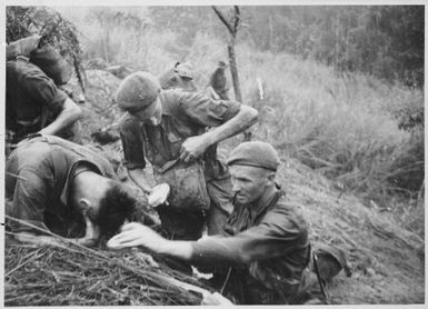 The 2/3rd Australian Independent Company at Timbered Knoll, north of Orodubi, New Guinea, 29 July, 1943